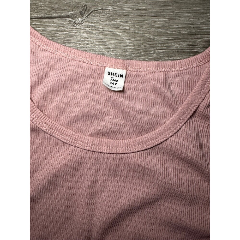 SHEIN Teen Ribbed Tank Top Bundle 14Y Black Pink Sleeveless - Picture 2 of 9